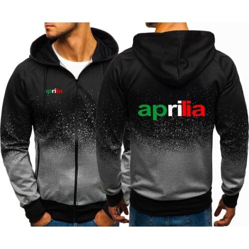 Motorcycle Aprilia 2021 Spring Autumn Printing Hoodies Zipper jackets Man Sweatshirts Casual Gradient Color Comfortable Coats