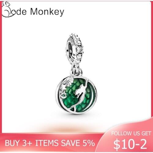 LByzHan Hot Sale 100% Real 925 Sterling Silver Mermaid Beads Charms Fit Original Design Bracelet&Bangle DIY Jewelry CMC006