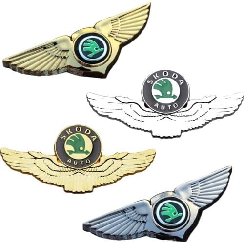 Car Front Hood Badge Trunk Sticker for Skoda Kodiaq Kamiq Octavia Yeti Karoq Rapid Kodiak Fabia Superb Side Decal Fender Emblem