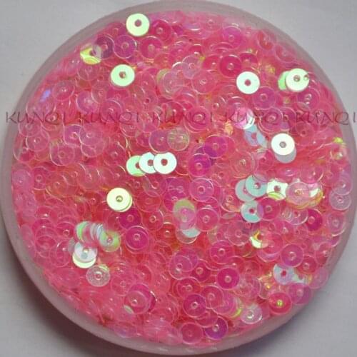 New!! 4mm Flat Round Transparent Pink Loose Sequin Paillette Sewing,Wedding Craft,Women DIY Garment Accessory