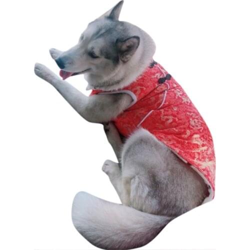 Large Dog Clothes Winter Big Dog Clothes Chinese New Year Dog Costume Tang Suit Cheongsam Samoyed Golden Retriever Clothing Coat