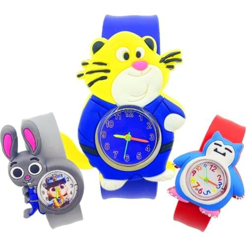 Wholesale Children Watch Baby Watches Kids Preliminary Learning Time Toys Child Cartoon Tiger Watch Boy Girl Christmas Gift