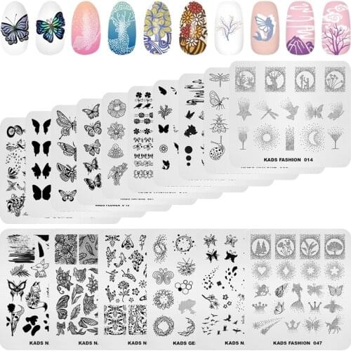 Nail Art Stamping Plate Butterfly Image Pattern Nail Stamp Template DIY Nail Art Design 7x8CM Stainless Steel Stamping Mold