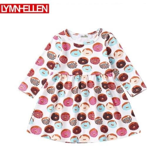 Long Sleeve Baby Girls Dress For Girl Christening Birthday 0-4T Newborn Toddler Dress Kids Casual Wear Daily Doughnut Clothes