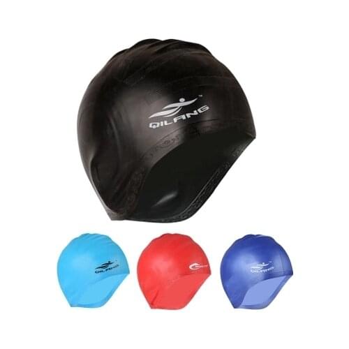 2020 professional swimmming cap ears protect silicone waterproof for long hair women men adult swim caps lady diving hood hat