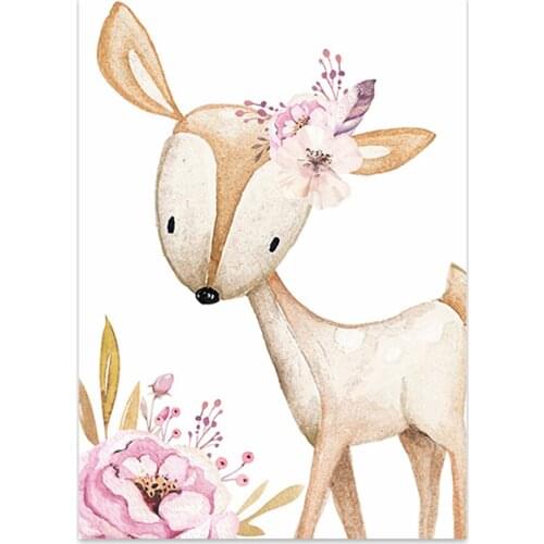 Fox Deer Baby Animal DIY 11CT Embroidery Cross Stitch Kits Craft Needlework Set Printed Canvas Cotton Thread Home Sell