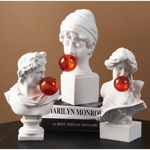 One Piece Resin Statue Home Decoration Accessories For Living Room Sculpture Abstract Modern Art David Office Desk Decorative