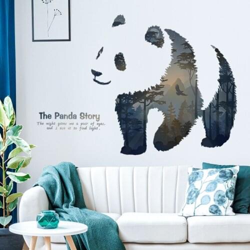 Creative 3D Wall Stickers for Living Room Bedroom Wall Decoration Lovely Panda Art Posters DIY Vinyl Wall Decals Room Decor