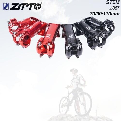 ZTTO Bicycle Parts MTB Road Bike Stem 70 90 110mm 35 Degree High-Strength Lightweight 31.8mm Polished For XC For AM