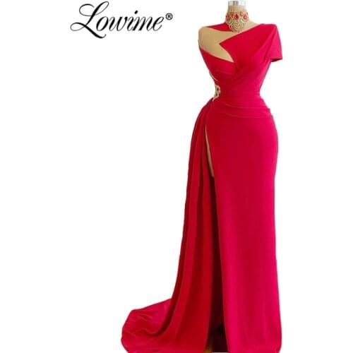 Elegant Formal Dress Middle East Women Party Gowns 2020 Dubai Crystals Beaded Evening Dresses Robes De Soiree Mermaid Prom Dress