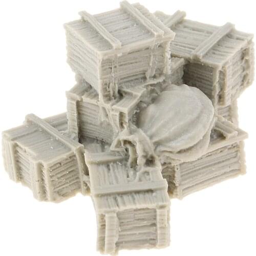 1/35 Resin Figure Resin Boxes and Bags 3D Pile Model Soldier Scene DIY War Game Layout for Kids Adult