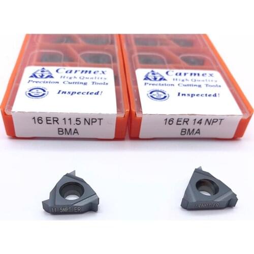 10pcs 16ER 11. 5 NPT BMA Carmex 14 NPT Carbide Inserts CNC External Thread Blade Lathe Cutter TOOL stainless steel and steel