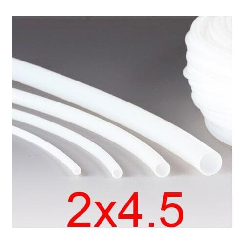 2mm ID 4.5mm OD 2x4.5 PTFE tube tubing,polytef HOSE,white 3D printer F4 Corrosion Resistance Polytetrafluoroetylene pipe