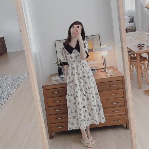 2021 Plus Size Floral Print Summer Dress Evening Long Vintage Dresses Oversize Short Sleeve Beach Women Dress Robe Vestido Prom
