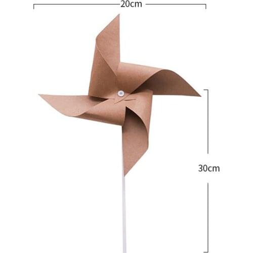 3Pcs Kraft Windmill Pinwheel Wind Spinner Garden Wedding Party Decor