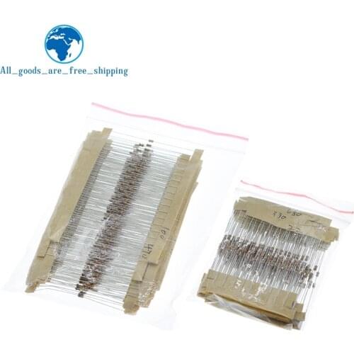 600pcs/set 30 Kinds 1/6W Resistance 5% Carbon Film Resistor Pack Assorted Kit 1K 10K 100K 220ohm 1M Resistors 300pcs/set