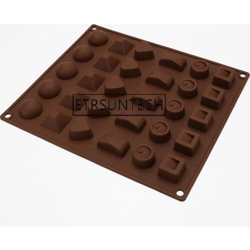 80pcs 30 Grids 3D Silicone Chocolate Mold Baking Tools Non-stick Silicone Cake Mold Jelly and Candy Mold