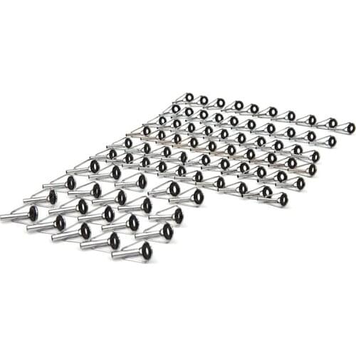 80Pcs Diy Eye Rings Fishing Rod Guide Tip Set Repair Kit For Fishing Rods Stainless Steel Frames With Box Fishing Tackle
