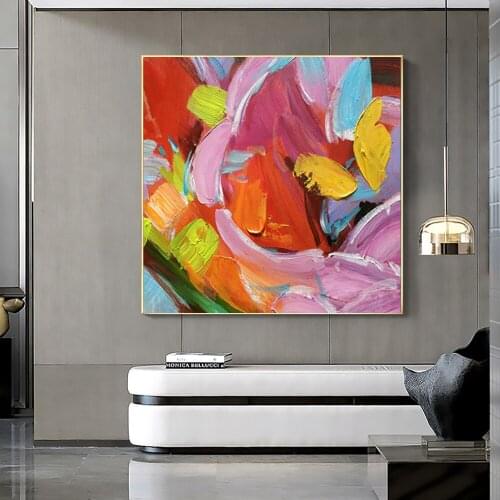 Abstract Colourful Wall Art Canvas Thick Oil Painting Handmade Home Decoration Hand Painted Abstract Wall Pictures No Framed