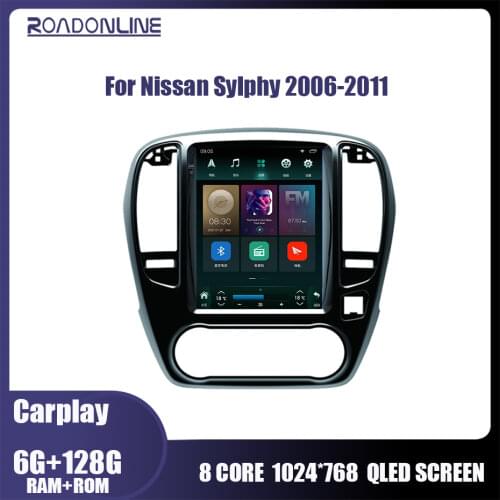 Roadonline Tesla Style Vertical 9.7 Screen Android 10 Car Stereo GPS Navigation For Nissan Bluebird Sylphy Almera BT SWC Auido