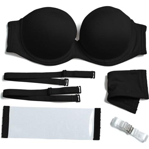 1/2 Cup Women Sexy Bra Multiway Straps Push Up Bra Unlined Underwire Strapless Halter B C D DD E DDD F G 32 34 36 38 40 42 44 46
