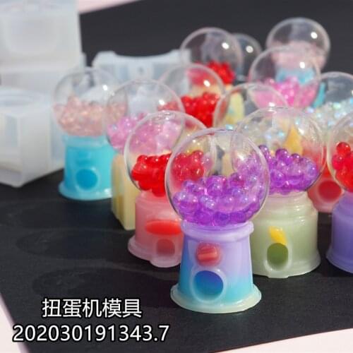 Diy Mini Gashapon Machine Resin Molds Dollhouse Decoration Toy Silicone Mold Handmade Shaker Keychain Pendant Craft Tools