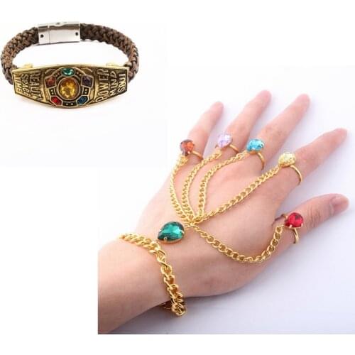 Marvels Action Figures Bracelet Thanos Infinity Stones Jewelry Avengers Iron Man Cosplay Prop Women Man Children Christmas Gifts