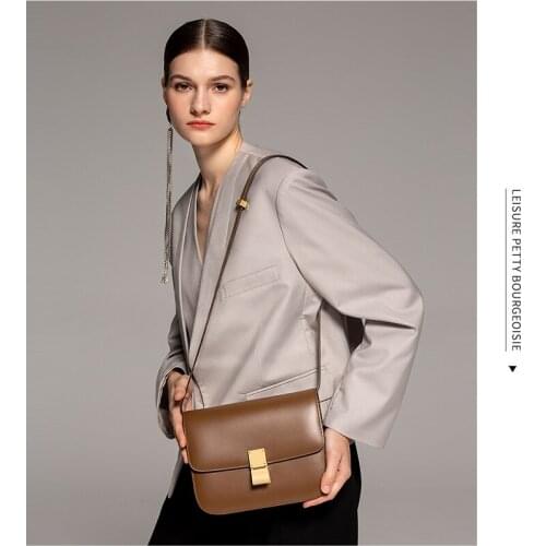 Factory Genuine Leather Women Bag Luxury Design Handbag Purse Brand Fashion Mini Pink Crossbody Tofu Bag for Women