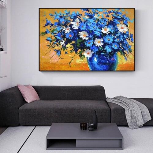 Canvas Painting Pearl Diamond Flower Red and White Flowers Modern Home Wall Paintings Decor Living Room Posters Prints Cuadros