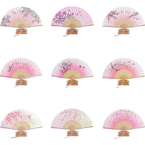 Silk Chinese Style Hand Fan Japanese Folding Fan Wedding Party Dance Decoration Home Decor Ornaments Crafts Dropshipping