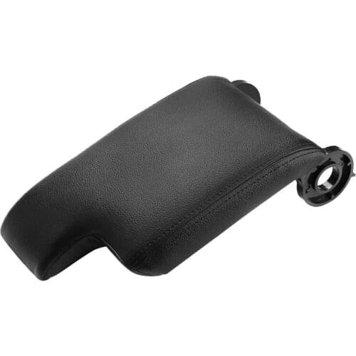 Leather Armrest Console Lid Cover Skin For-BMW E46 3 Series 99-06 Black LHD