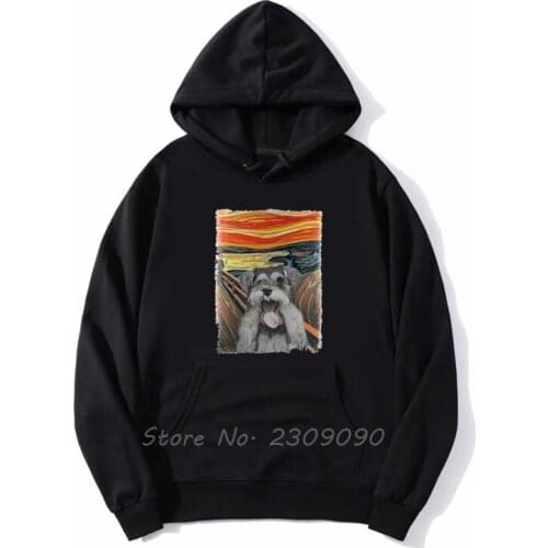 Miniature Black Schnauzer Head Print Hoodie Fashion Dog Casual Men Fleece Hoodies Sweatshirt Spring Autumn Streetwear