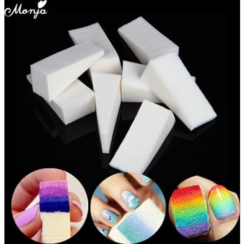 Monja 24Pcs Nail Art Color Gradient Sponge Template UV Gel Polish Varnish Image DIY Transfer Soft Triangle Stamper Manicure Tool