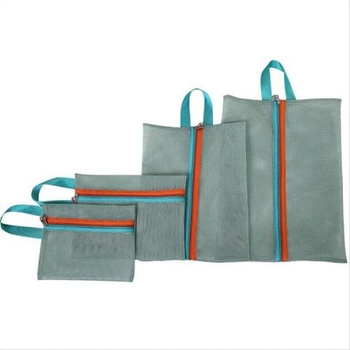 10SET / LOT Travel Storage Four - Piece Mesh Bags Clothing Storage Classification Travel Pack Separate Bags For Travel