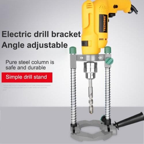 Electric Pipe Hand Drill Drilling Guide Holder Stand With Adjustable Angle Removable Handle DIY Woodworking Tool Adjustable