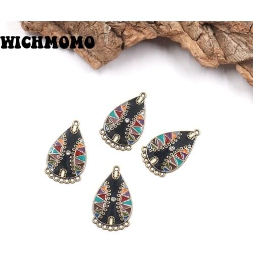 2020 New 5pcs/bag High Quality Zinc Alloy Drop Oil Water Drop Connector Charms for DIY Necklace Earrings Jewelry Accessories