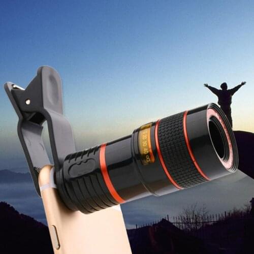 New Universal 12X Telescope Zoom Optical External Mobile Phone Lens Telephoto Macro Camera Lenses With Clip For IPhone Samsung