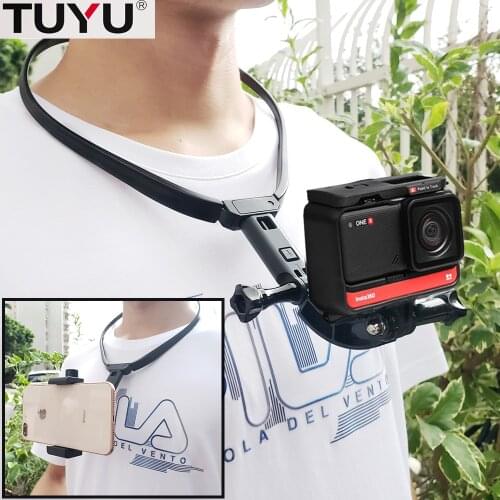 New Hands Free Lazy Neck Phone Stand Holder Wearable Smartphone Mount Bracket for Xiaomi Samsung for GoPro insta 360 R Accessory