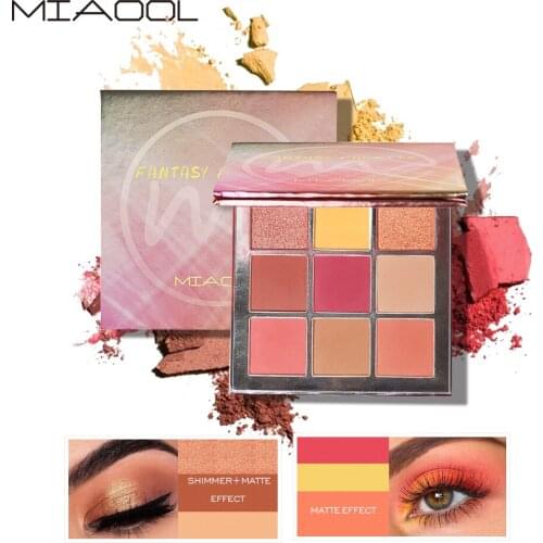 Miaool 9 colors eyeshadow palette waterprooof Dreamy pearlescent matte eye shadow gold wine red bronzer eyeshadow powder MN118