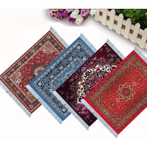 MRGLZY Mini Carpet Persian Weaving Pad Mouse Pad Carpet Big Pattern Cup with Side Home Office Desk Decoration Craft Retro Style