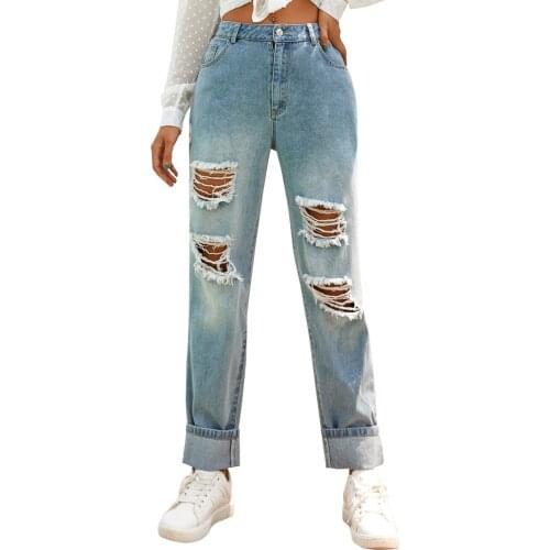 Poberlagals Womens Ripped Jeans