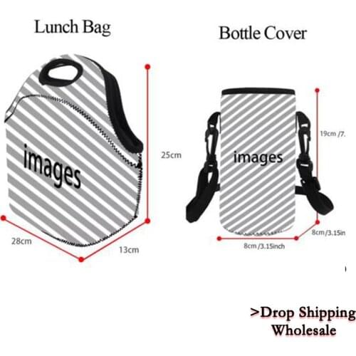 Custom Image Women Lunch Bag For Kids Thermal Container Girls Men Bottle Cover Picnic School Food Cooler Tote Box Dropshipping