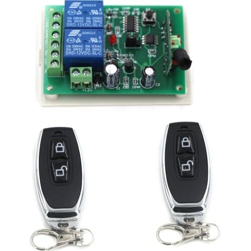 Top Selling New DC12V 24V 2CH Radio Controller RF Wireless Relay Remote Control Switch Transmitter + Receiver ON OFF Switch