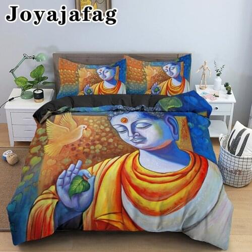 India Buddha Bedding Set Single Queen King Bedclothes For Bedroom Bed Sets Soft Duvet Cover With Pillowcase 2/3Pcs