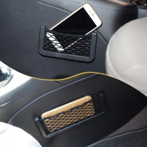 Car Back Rear Mesh Trunk Seat Elastic String Net Magic Sticker Universal Storage Bag Pocket Cage Auto Organizer Seat Back Bag