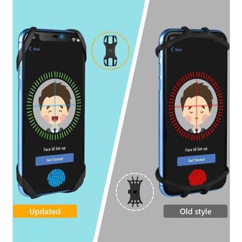 Silicone Phone Mount for Bike and Motorcycles Handlebar 360° Rotation Detachable Phone Holder for 4" to 6.5" Smarphones