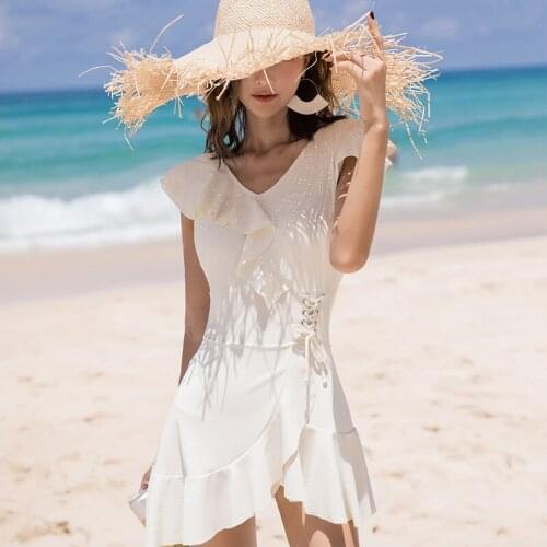 Piece Swimsuit Sports Swimwear Solid Female Swimsuits Swim Rashguard Women Korean Cover Fragrance Bamboo Fiber May Female Beach