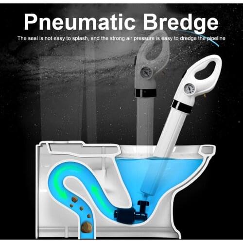 High Pressure Free postage Pump Cleaner Dredge Toilet Plunger Air Drain Blaster Sink Pipe Clogged Remover Bathroom Pipe Bathtub
