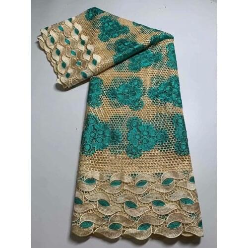 High Quality Soft Embroidery Swiss Water Soluble Lace Fabric 5Yard Nigerian French Silk Fiber Tissu Afrcain Brode Dress Material