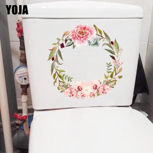 YOJA 22X21.9CM Beautiful Vintage Garland Living Room Wall Sticker Decoration Toilet WC Decor Decal T1-1350